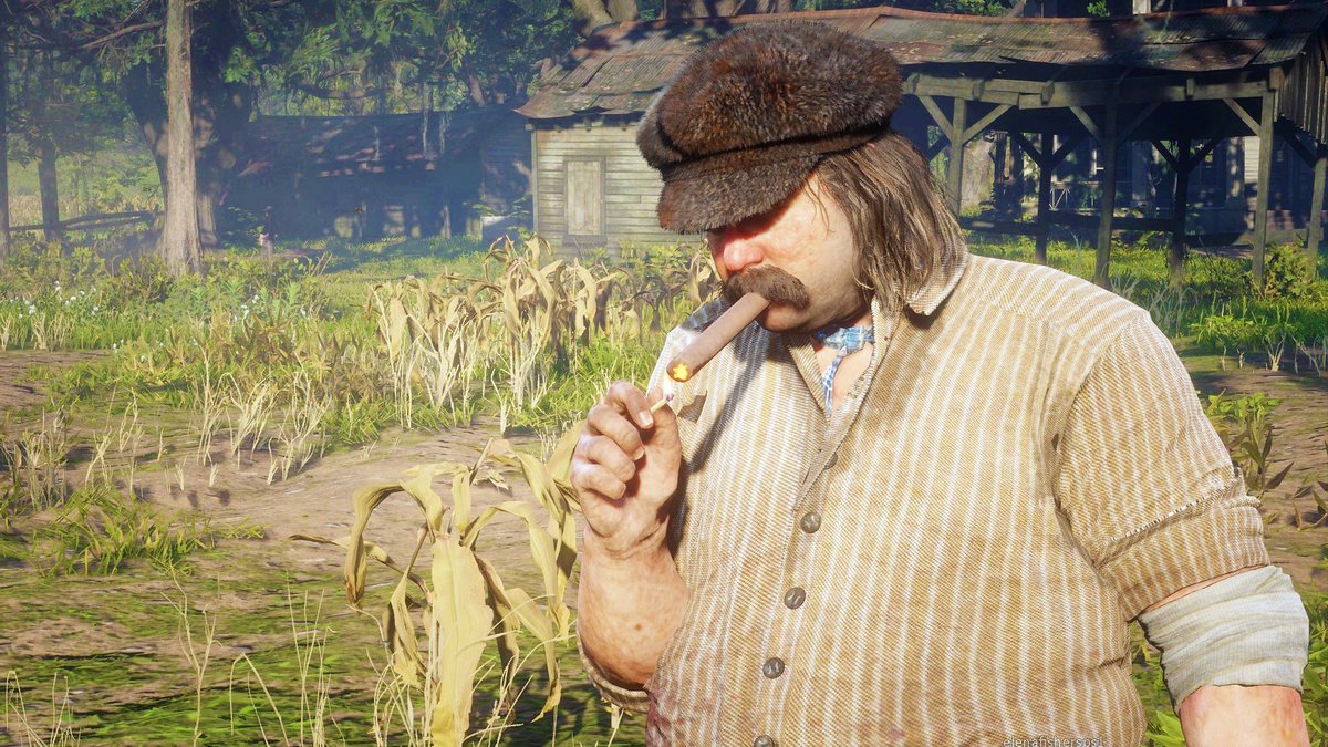  #rdr2  #simonpearsonsimon looking good in this hat and smoking a cigar 