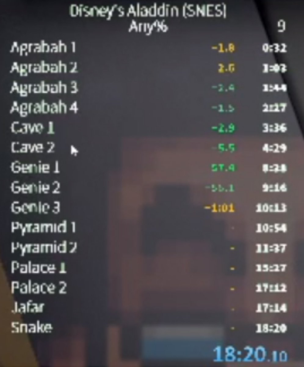 Yeeess made it. Got my first ever PB in Aladdin today. Lots and LOTS of room for improvement (even messed up the split list). But I couldn't be happier rn. Next step is sub 18 