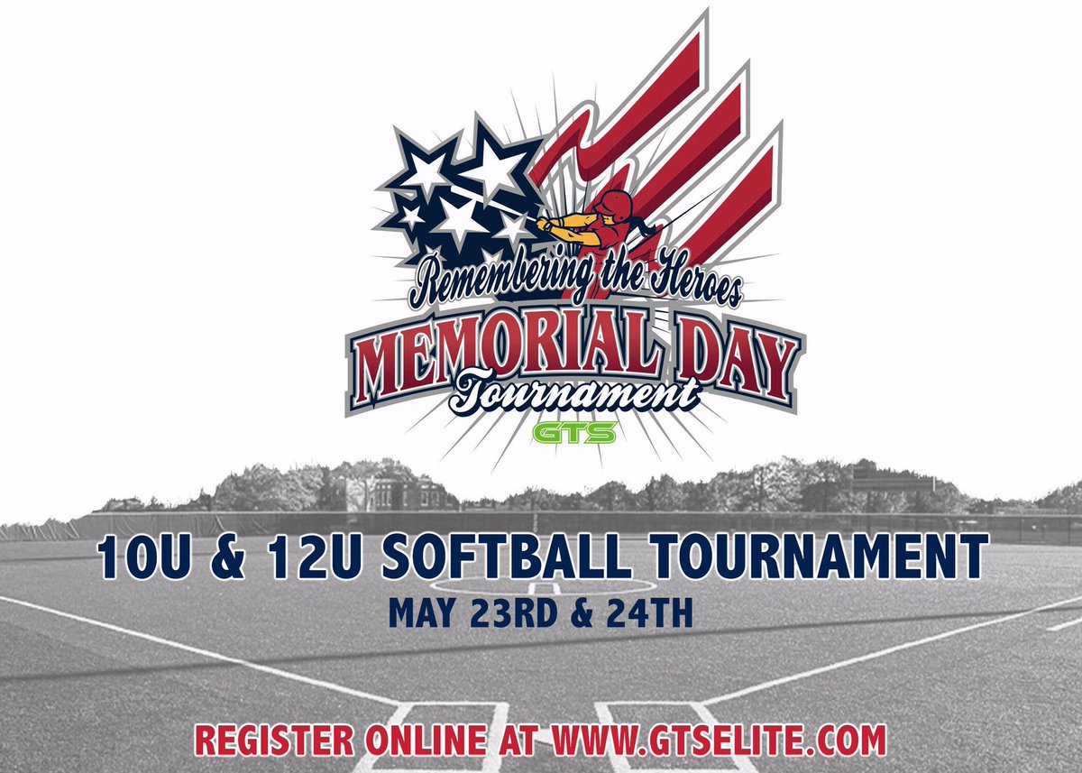 COUPLE DAYS LEFT TO TAKE ADVANTAGE OF THE EARLY BIRD PRICING! 

💥GTS SPRING SLUGFEST💥
Date: May 8-10
Ages 8u-14u 

💥GTS SPRING SHOWDOWN💥
Date: June 5-7
Age: 8u-15u
(‼️11u-15u IS WOOD BAT‼️)

💥REMEMBERING THE HEROES MEMORIAL DAY TOURNAMENT💥
Date: May 23 &amp; 24
Ages: 10u &amp; 12u