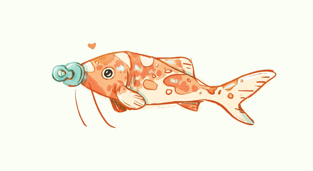 doridraws's tweet photo. [#illustration #koi] BINKY FISH??? BINKY FISH https://t.co/am5jqk80nT