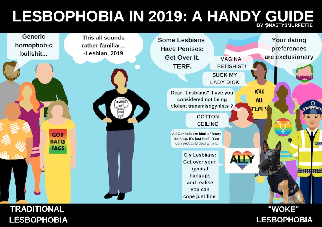 To think I was 'lucky' to come out in the 80s when homophobia & bullying came from outsiders who didn't accept my sexuality. Now it comes from INSIDE THE LGBT. I can't tell you how many lesbians I've heard from that are scared & lonely b/c of this. Shameful!