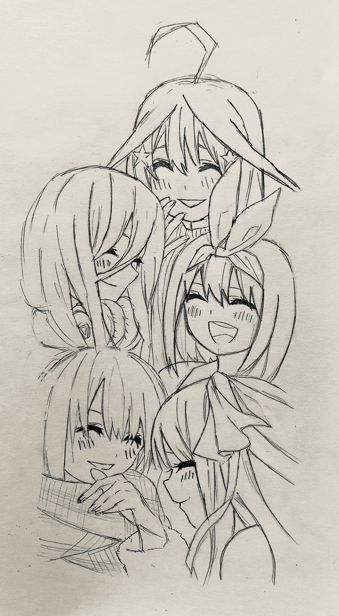 Twitter 上的 素人の鉛筆イラスト 第126号 鉛筆完成 中野家五姉妹 五等分の花嫁 中野一花 中野ニ乃 中野三玖 中野四葉 中野五月 五等分の花嫁 絵描きさんと繋がりたい イラスト アニメ好きと繋がりたい T Co Nqbbkzonsj Twitter