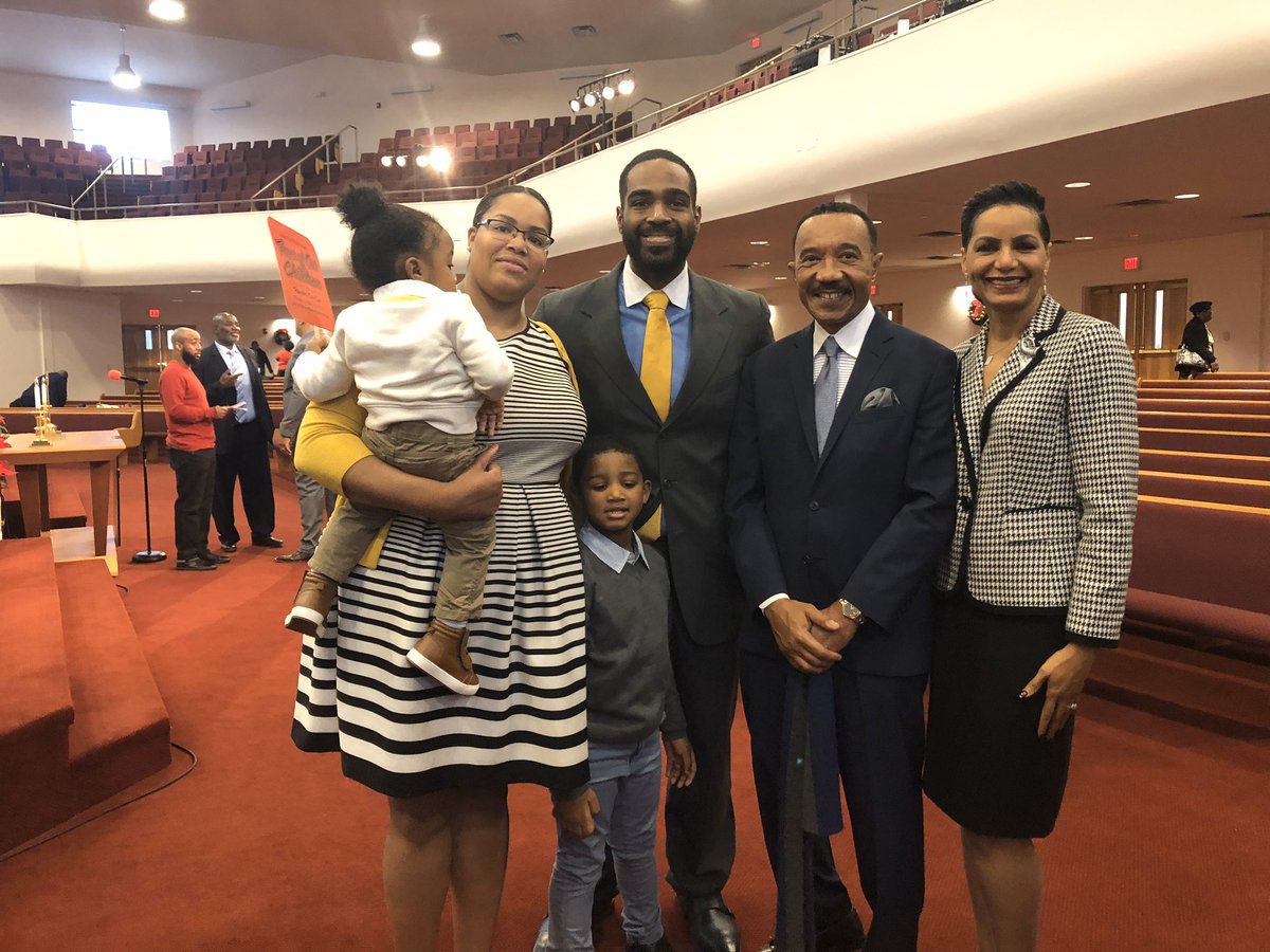 Mfume4Congress's tweet photo. My wife and I received a powerful word this morning from my fraternity brother, Dr. Tyrone P. Jones, IV, pastor of the First Baptist Church of Guilford. God needs witnesses, workers, and worshippers in His house. John 12:2-3 #FBCOG #HouseOfFaith https://t.co/F5WTwK8JuB