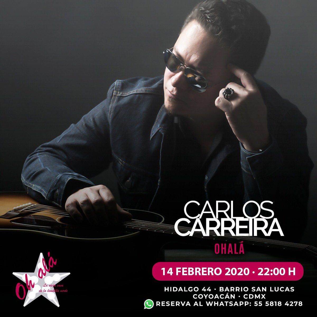 Antes de que pase más tiempo,el 14 de febrero lo festejaremos con Carlos Carreira !! Ya están los boletos a la venta por WhatsApp al 5558184278
Tendremos precio de preventa.No lo dejes para el final !!
Hidalgo 44 en Coyoacán.CDMX