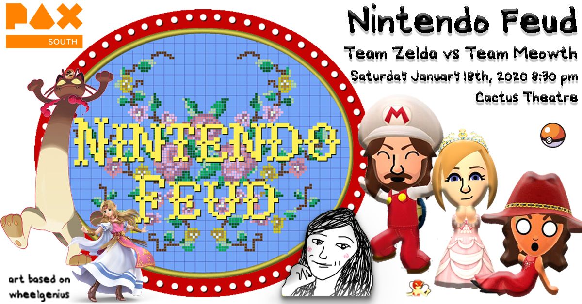 indiedebz's tweet photo. IT'S TIME FOR THE NINTENDO FEUD SURVEY!!!
Please take the survey linked below and help us find the most popular answers to our Team Zelda vs Team Meowth themed questions! 
https://t.co/IYvePJQM6d
Be sure to check out our panel at #PAXSouth2020! 
#globalgeeks #ggnlove #paxsouth https://t.co/k7C2YgOAYf