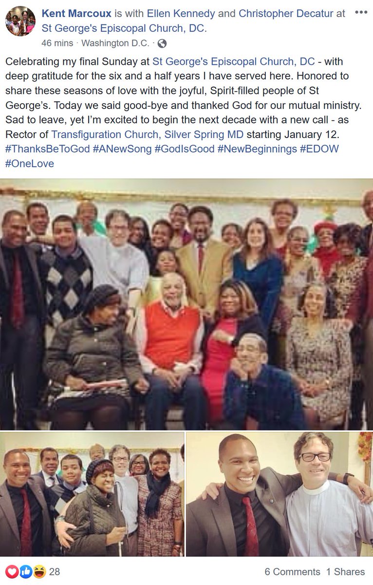 Scott Roberts (@scottrobertsdc) on Twitter photo sad to see Kent Marcoux departing #BloomingdaleDC's <a href="/StGeorgesDC/">St Georges DC</a> -- today was his final worship service with his St. George's family -- we wish him the best on the next stage of his journey at Transfiguration Church in Silver Spring, MD
facebook.com/kent.marcoux sad to see Kent Marcoux departing #BloomingdaleDC's <a href="/StGeorgesDC/">St Georges DC</a> -- today was his final worship service with his St. George's family -- we wish him the best on the next stage of his journey at Transfiguration Church in Silver Spring, MD
facebook.com/kent.marcoux
