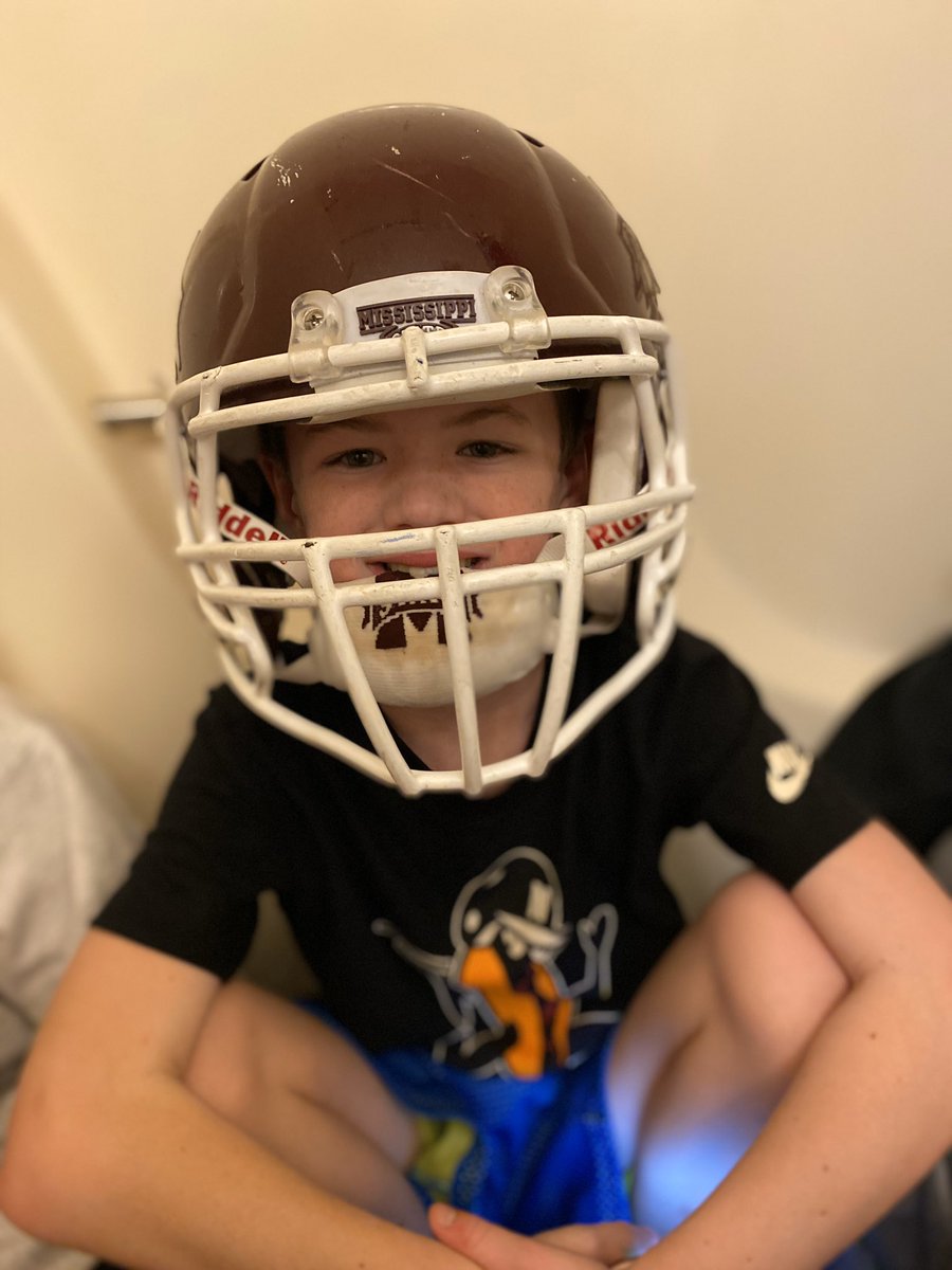 TehanCrew's tweet photo. D-Money in @2_amazing Belk Bowl Helmet in our safe place, Starkille! Triplet siblings refuse to be on camera🥴🌪 @matt_laubhan @WTVAWeather #HailState https://t.co/5aJVsqadqs