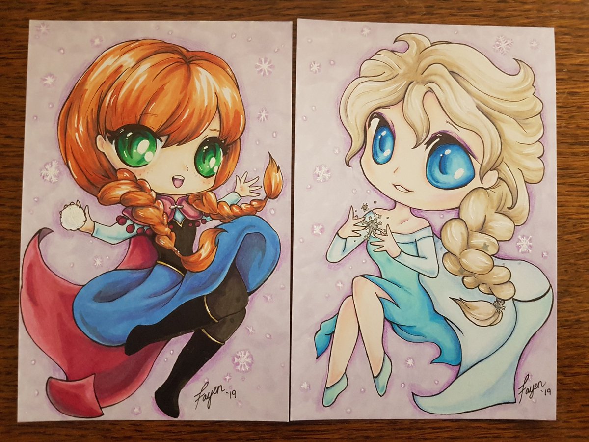 PixieFayen's tweet image. Can&apos;t have Anna without her sister! I did an Elsa today. #frozen #Frozen2 #frozenart #elsa