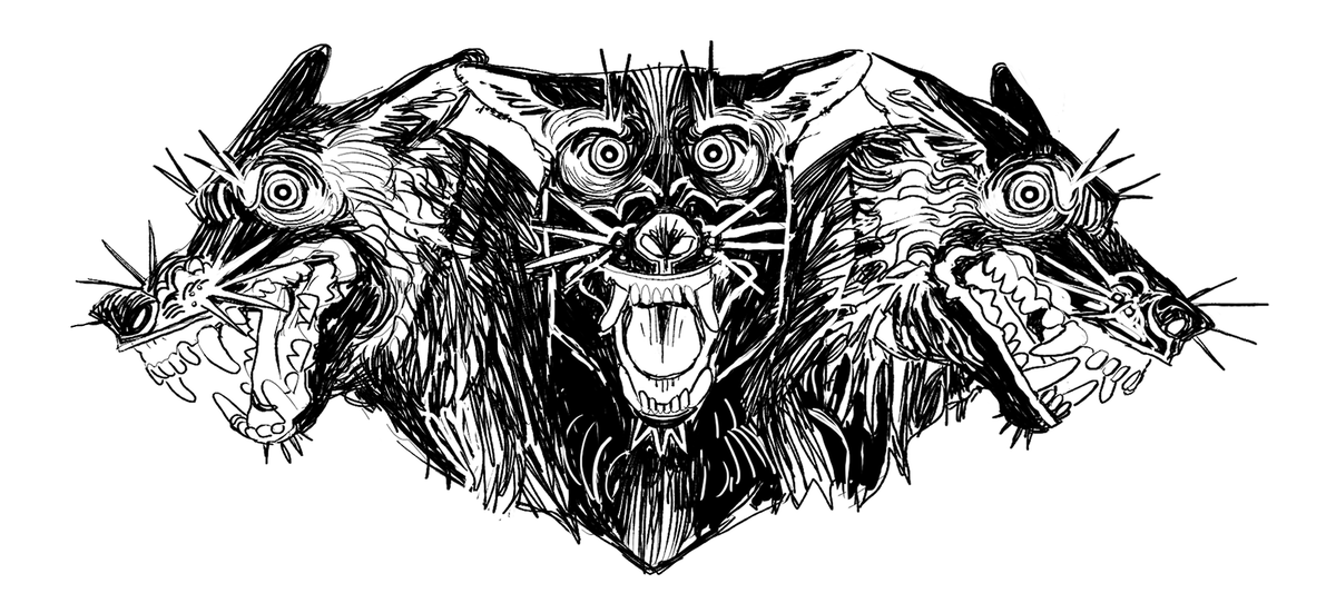 Эскиз для тату цербер