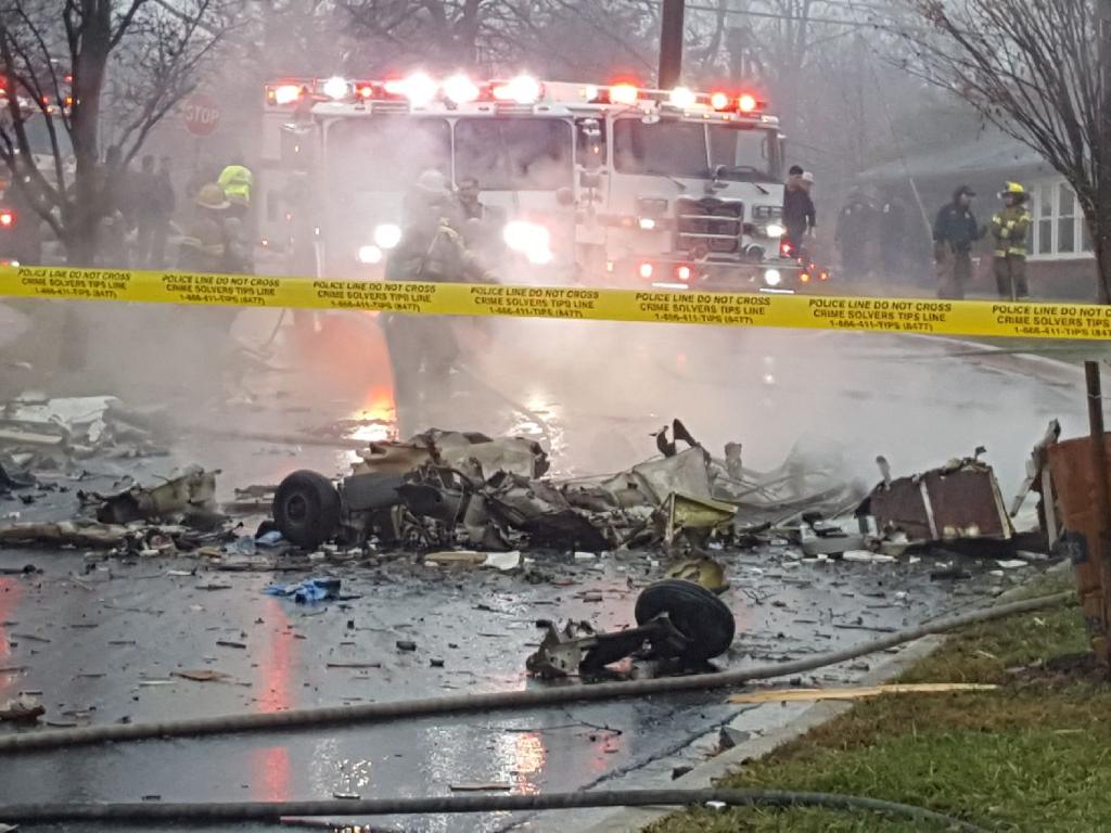 DivineCNT's tweet photo. Small plane crashed into home on my street - Chestnut Ave. Lanham MD https://t.co/85Y8Ep8tqh