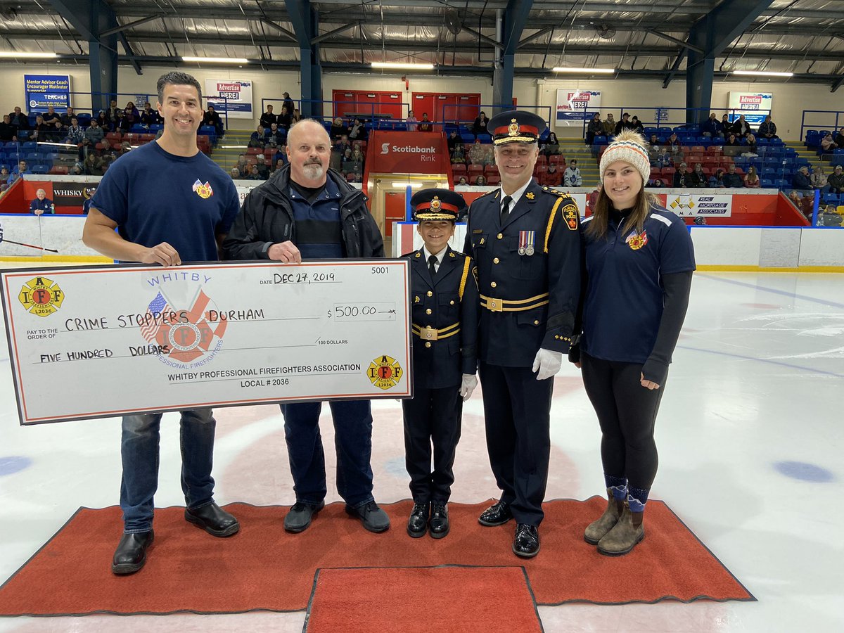 WPFFAL2036's tweet photo. Thx to all who came out to the NHL Hockey alumni vs Whitby Firefighters annual hockey game in support of @Durham_CS   The score was 16 to 8 for the ex NHL’ers. WPFFA donated $500 to the cause and would like to thank all those who played and donated. We appreciate all of you ! https://t.co/LEcLaWbkZm
