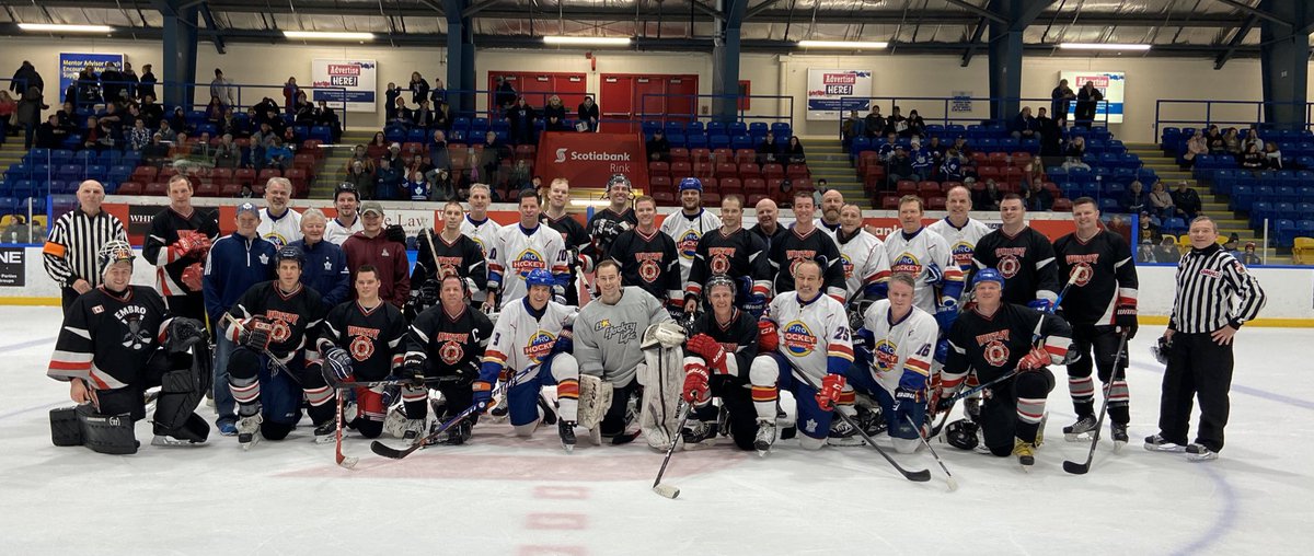 WPFFAL2036's tweet photo. Thx to all who came out to the NHL Hockey alumni vs Whitby Firefighters annual hockey game in support of @Durham_CS   The score was 16 to 8 for the ex NHL’ers. WPFFA donated $500 to the cause and would like to thank all those who played and donated. We appreciate all of you ! https://t.co/LEcLaWbkZm