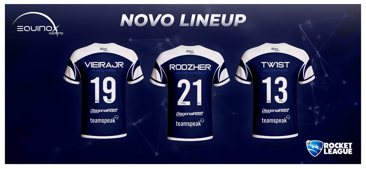EquinoxGamingPT's tweet photo. #RocketLeague
Antes do novo ano ainda temos mais uma novidade para vos dar! Novo lineup de Rocket League:

🇵🇹 - Helder "Rodzher" Gonçalo [C]
🇵🇹 - Flávio "VieiraJr" Vieira
🇵🇹 - Nelson "TW1ST" Pinto

#GOEQX | #VAMOSCOMTUDO | #RL | #DIAGONALROOT | #TEAMSPEAK https://t.co/jcKJ8XiBAr