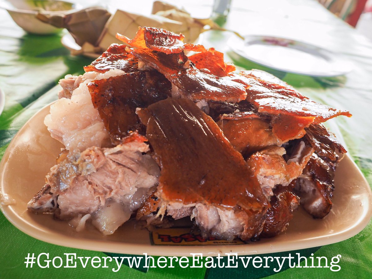 GoEveryEatEvery's tweet photo. Chowing down the famous lechon (spit roasted pig) from Talisay in Cebu Province, Philippines.
#GoEverywhereEatEverything https://t.co/NgGuoZAoH6