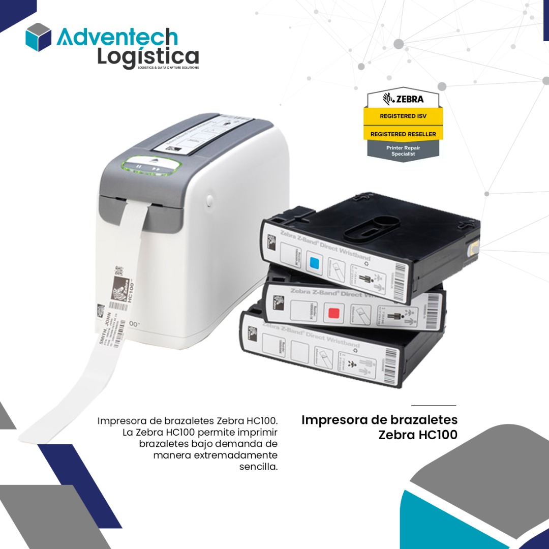 AdventechL's tweet image. 🔥Impresora de brazaletes Zebra HC100🔥. 
.
Coloque el cartucho de brazaletes y empiece a imprimir brazaletes de alta calidad para la identificación positiva de pacientes o aplicaciones de entretenimiento 🏃‍♂️🏃‍♂️
.
.
#Impresoras 
#ProductosZebra
#AdventechLogistica