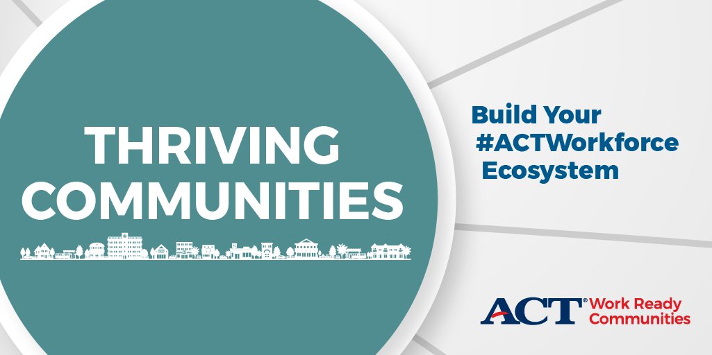 ACT's tweet photo. Communities like yours prosper from the rewards of a sustainable #workforce ecosystem.
Check out #ACTWorkReadyCommunities to see how 483 counties across the nation are thriving with #ACTWorkforce solutions: https://t.co/P3yXqmMvPW https://t.co/xJtN4OQ7rN