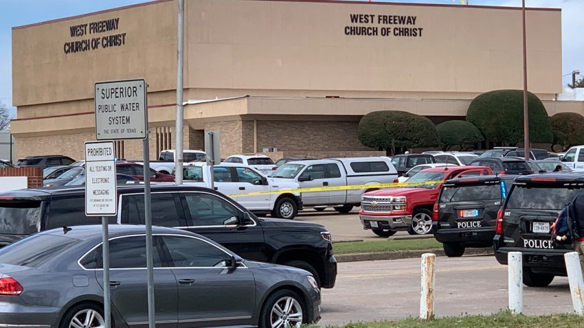 Two parishioners and the gunman are dead after a shooting at a White Settlement church Sunday. During the service, a man went in and fired a weapon. Church members returned fire, striking the shooter who was pronounced dead at the scene, police said: on.nbc10.com/MI8AFhy