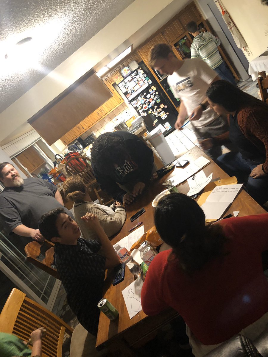 plusultrapotat's tweet photo. Band-mas was a hit!!! Matt planned an epic scavenger hunt. The kids had so much fun solving clues and running around our neighborhood. #BandFun https://t.co/OAnav20pH2