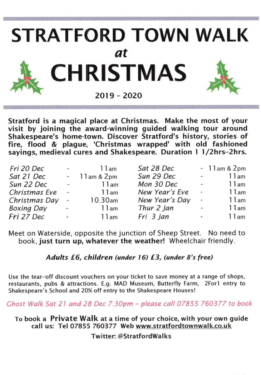 StratfordWalks's tweet photo. #BrumHour Happy Christmas to all in #Birmingham.
If you are looking for something to do on #ChristmasDay2019 join us at 10.30am for a guided walking tour in #Stratford
All welcome - residents, visitors.  On your own? with friends?
Perhaps stay overnight.
It’s a winter’s tale... https://t.co/BMw6Ddn05f