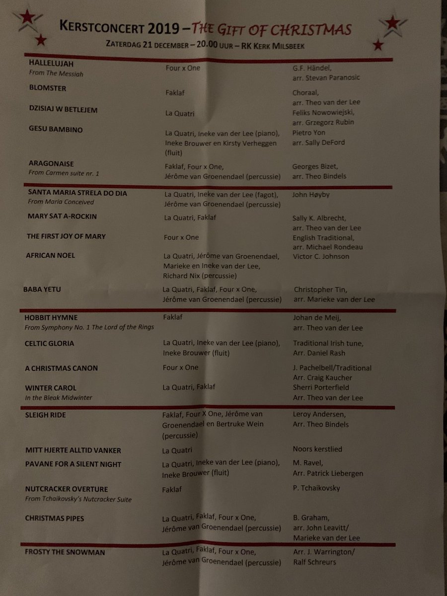 Stijlvol en kwalitatief hoogstaand Kerstconcert in Milsbeek van La Quatri and Friends. Waardig begin van Kerstmis!