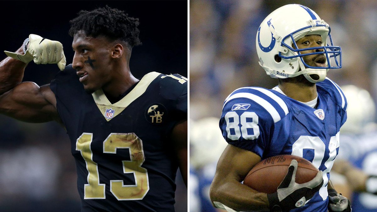 SportsCenter's tweet photo. HISTORY MADE ⚜️

@Cantguardmike has broken Marvin Harrison's single-season catch record with 144 receptions! https://t.co/cDQ5PfclI9