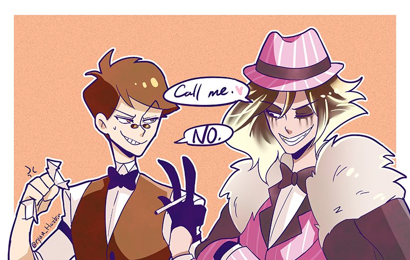 Just a little doodle of <a href="/AshNicholsArt/">Ashley Nichols 🐰</a> 's human Angel Dust