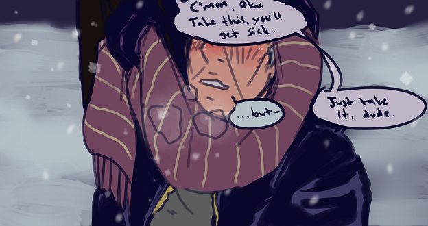 piirtelen's tweet photo. sometimes when oku feels down, he goes to have a smoke on keicho's grave https://t.co/iHM62I8f6j