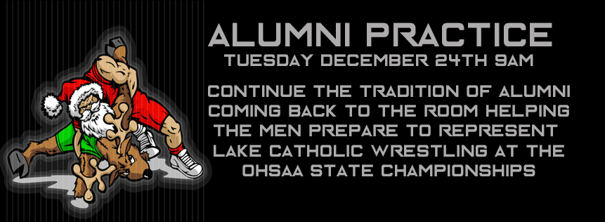 LCCougarWrestle's tweet photo. Calling all Wrestling Alumni, Tuesday December 24rd 9am, continue the tradition of alumni wrestlers heading back into the room to meet and work with the current team in preparation for a run at the OHSAA State Tournament. #ALLTIMETHING #tradition https://t.co/ebS3DtpFXq