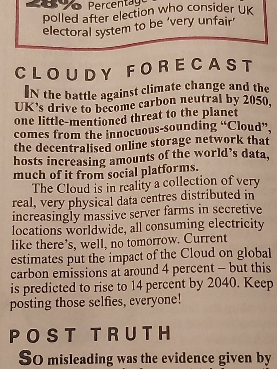 theJBP1's tweet photo. Wow! It's this true?
This is in latest edition of #PrivateEye, in case anyone's wondering
#CloudComputing #serverfarms #ClimateChange #ClimateCrisis #ClimateEmergency #CO2 #carbonemissions https://t.co/i9A1iQY5br
