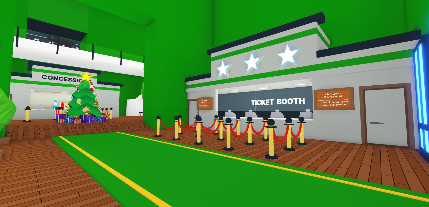 Froggyhopz On Twitter I Ve Been Trying My Hand At Detailed Building In Playadoptme Recently And Wanted To Share This Is My Custom Theater Built Inside Of The Hollywood House It Features A - ticket booth roblox