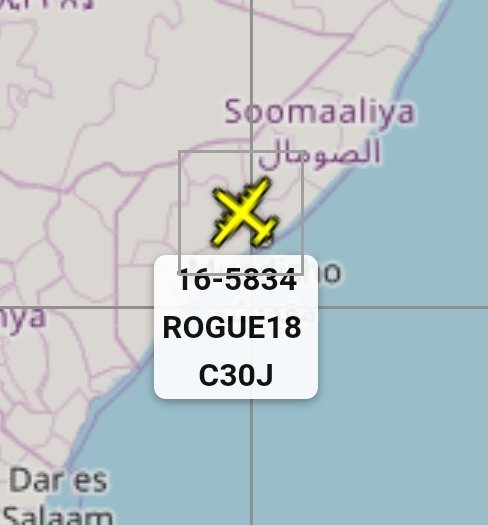 is_keelu's tweet photo. USAF
Lockheed HC-130J Combat King II
Spotted over #Somalia 

#ROUGE18 #AE5DF7 16-5834 #Planespotting #Planespotter #Planespotters #RadarSpotter #Aircrafts #MilitaryAircrafts https://t.co/emWhqDv0Kd