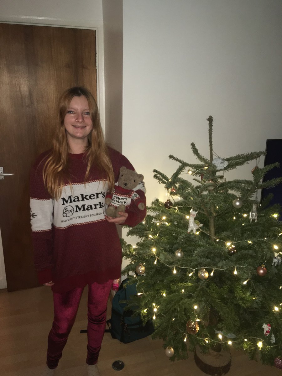 amywhite269's tweet photo. Hey @MakersMark, Teddy and I are loving our matching Xmas jumpers. Unfortunately this one doesn’t belong to him. Any chance you’ve got any spares kicking about somewhere? https://t.co/hNJDpEsLdq