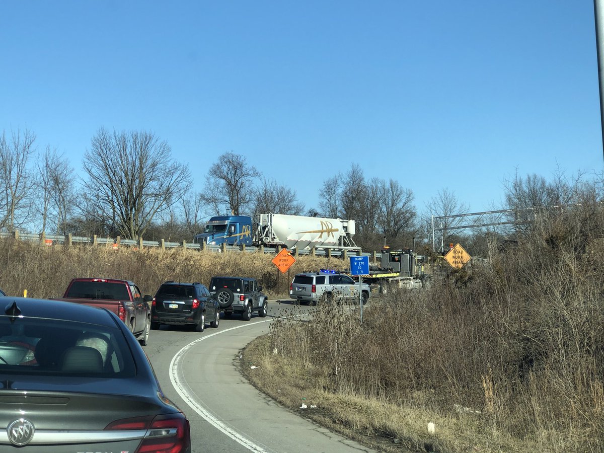 Absolute most ridiculous misuse of public services midday on one of the busiest travel days of the year?? Way to go Ohio State Troopers for planning a huge over-sized load transport on interstates 70 &amp; 71 that completely shut down the highways for at least an hour. Thanks...