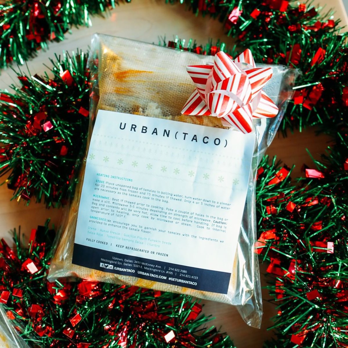 mockingbirdsta's tweet photo. Did you know @urbantaco celebrates twelve days of tamales? The ultimate gift idea for friends and family! All you need to do is pick a flavor and order a dozen for only $18 this season! #urbantaco #mockingbirdstation #atmbs #dallasfoodie #dallaseats https://t.co/XthxP5Y4Ns