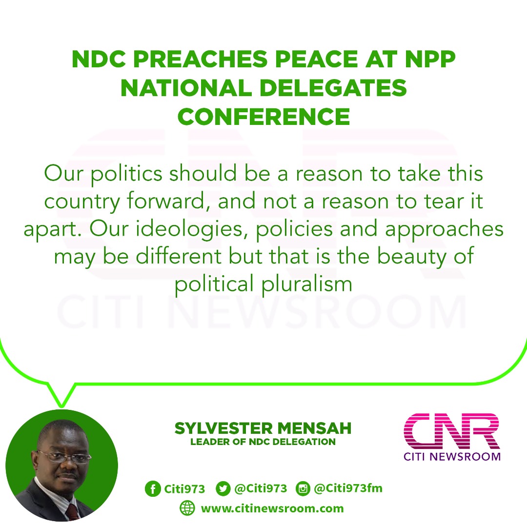 Citi973's tweet image. During the NPP National Delegates Conference, the NDC stressed that it did not wish failure on the NPP.

#CitiNewsroom