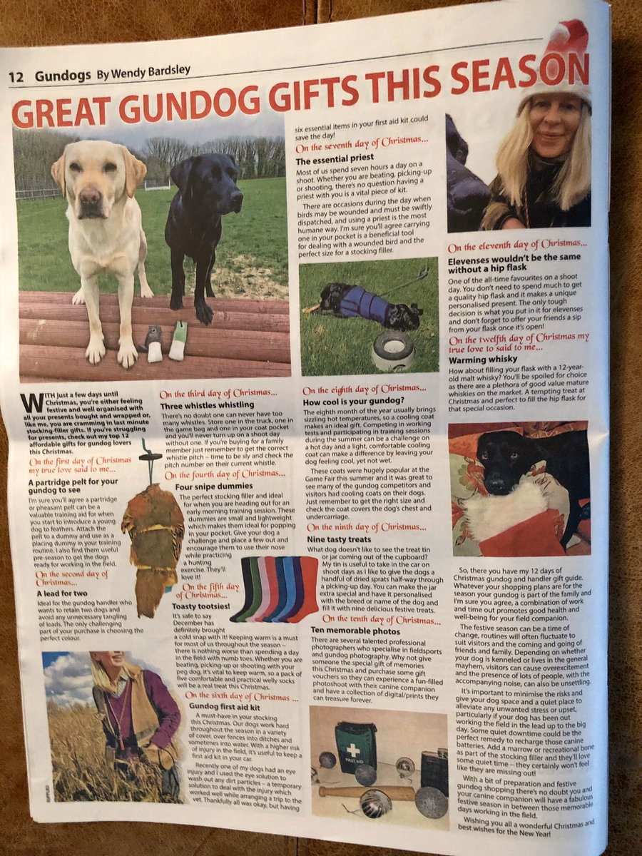 Are you scrambling around for last minute #gundog gifts? Check out my #Christmas feature for a splash of inspiration tinyurl.com/vob4358 <a href="/CountrymansW/">The Countryman's Weekly</a>