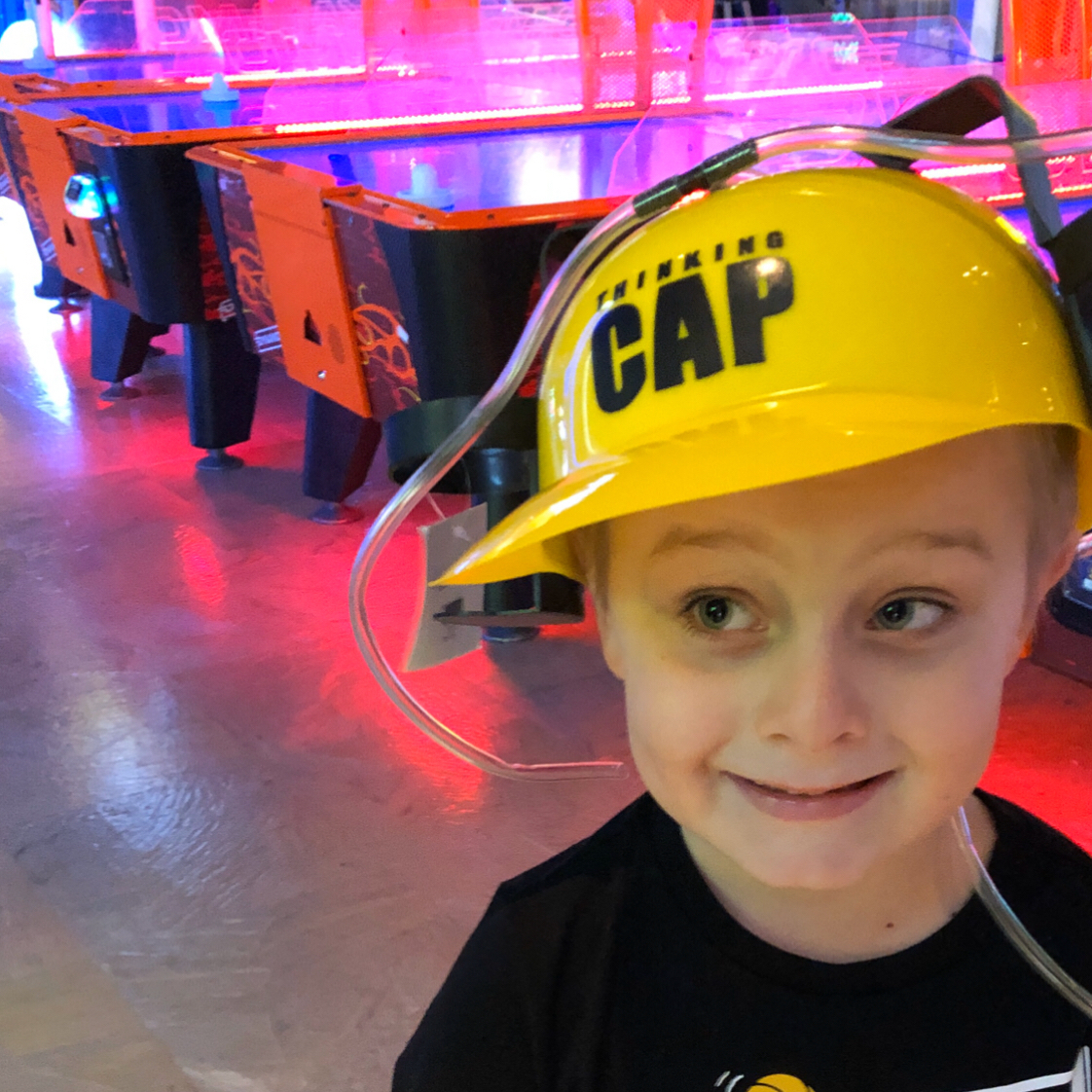 Family Fun Day with Married with Children and AP got him a new hat to make important decisions! #LikeFatherLikeSon #ThinkingCap #MainEventLouisville #ChristmasBreak