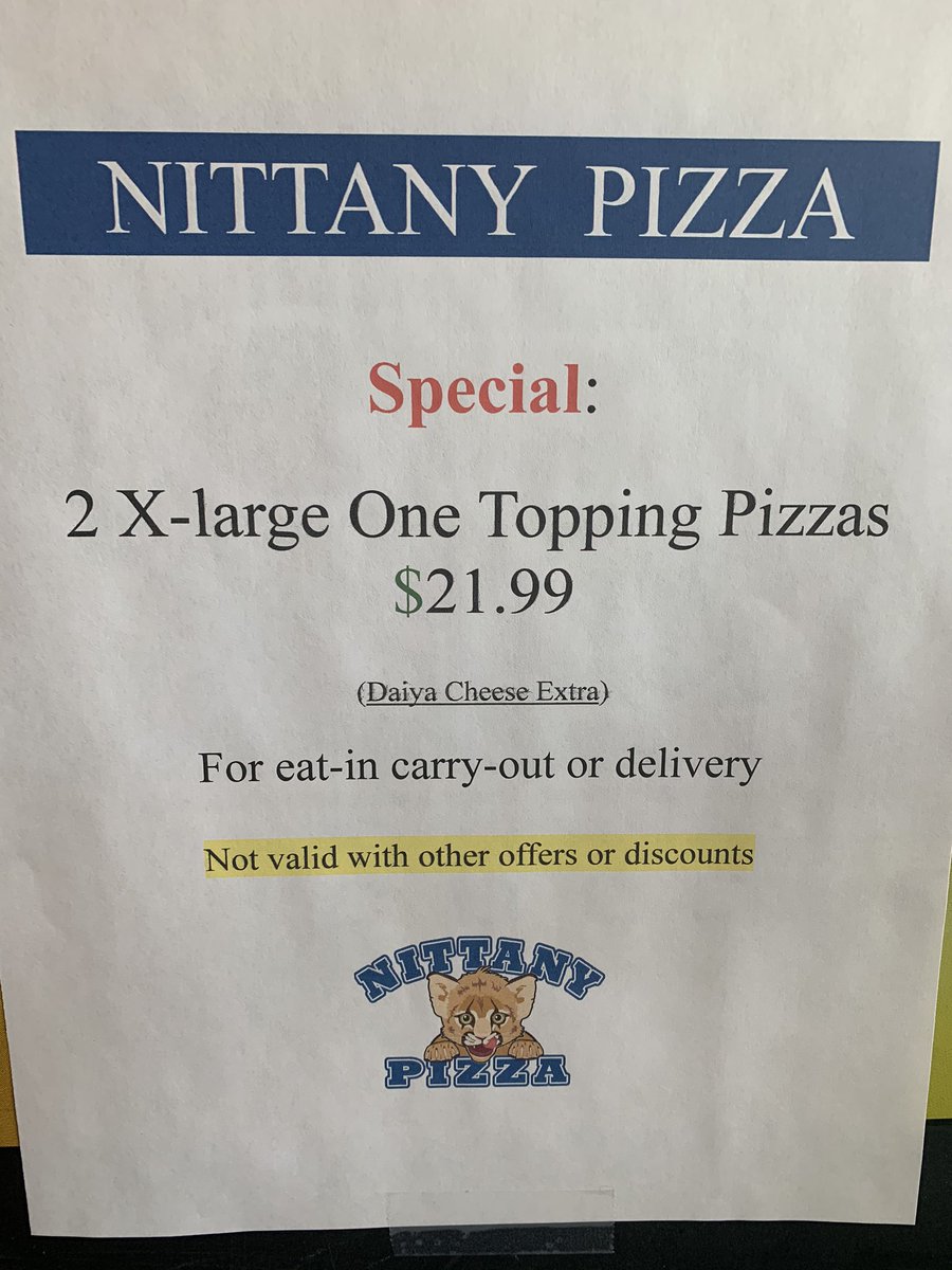 Nittany Pizza on Twitter "Some of our specials!…