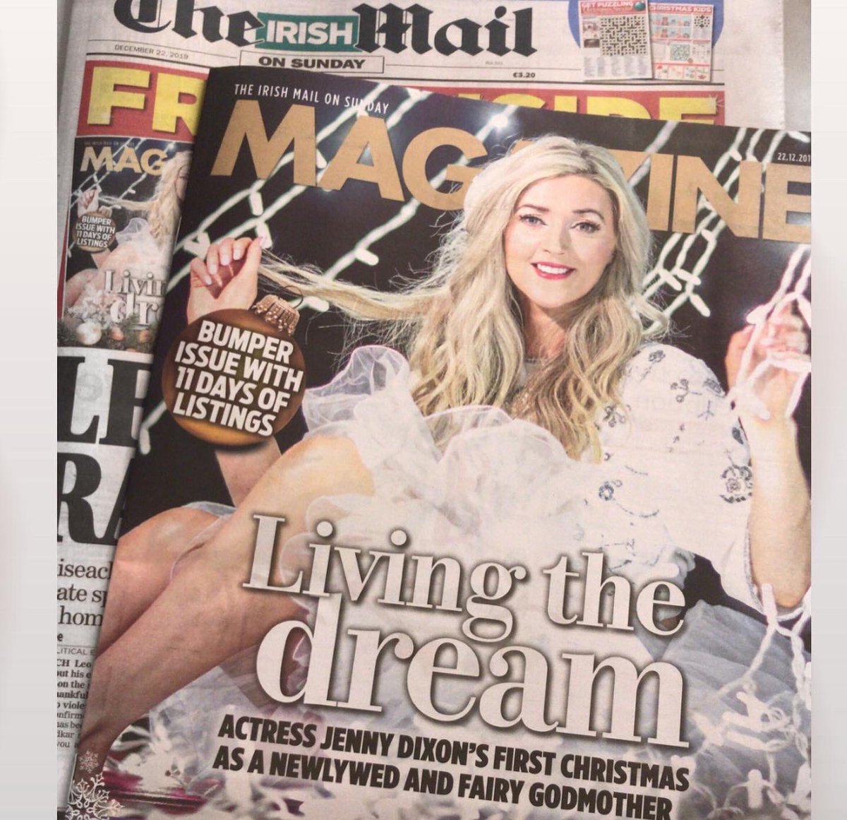 JennyleeDixon's tweet photo. Todayβs @irishdailymail Mail On Sunday Magazine! New pics and chatting about #CheeriosPanto and a lot more too if you fancy a read! βΊοΈβ¨x https://t.co/6J1t91ts2U