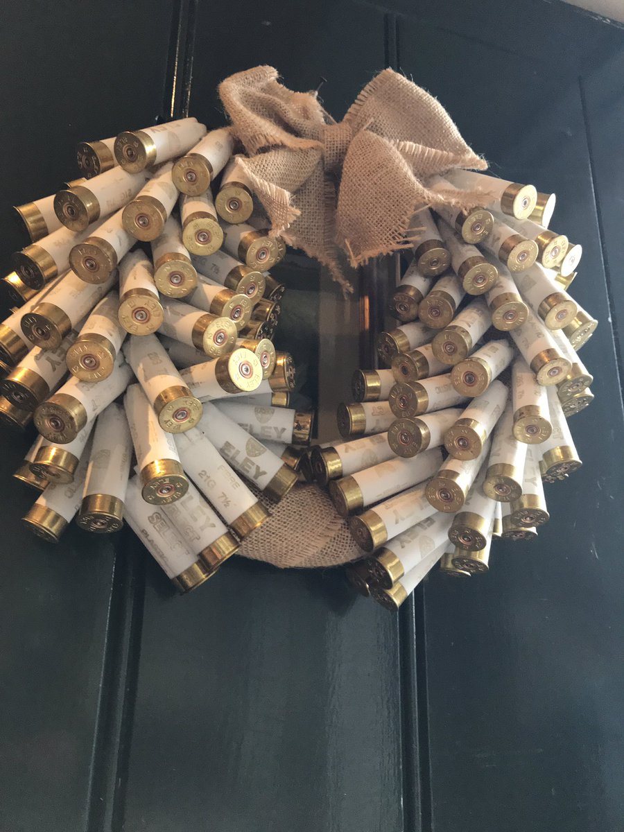 Great bit of recycling on the front door with @EleyHawk Eley continue to support our Youngshots and Novice days and we are immensely grateful. #cartridge #wreath #christmaswreath #eley #youngshots