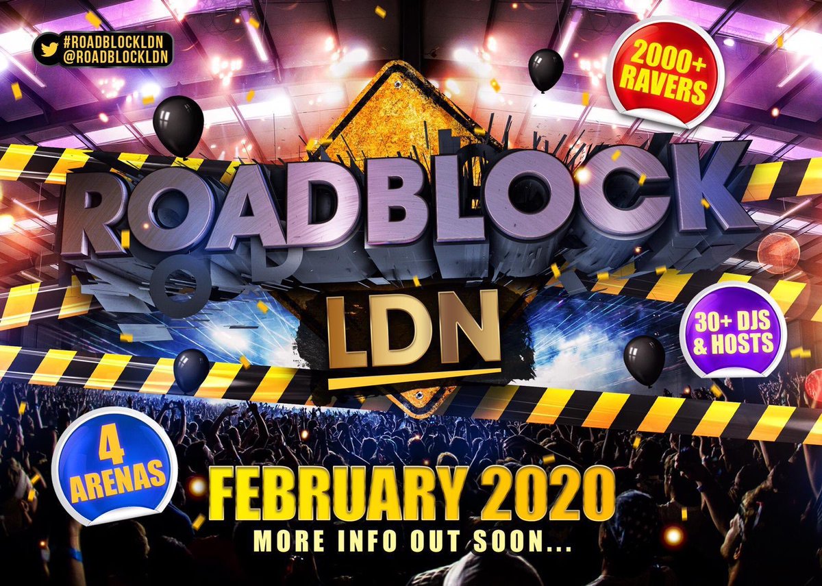 PartiesInvasion's tweet photo. #RoadblockLDN 🚧

London’s Biggest Partying Experience 

2000+ Ravers 👫
4 Arenas 🤯
30+ DJs &amp; Hosts

1 Crazy Night Of Madness 😈 https://t.co/XnfzqVYvVu