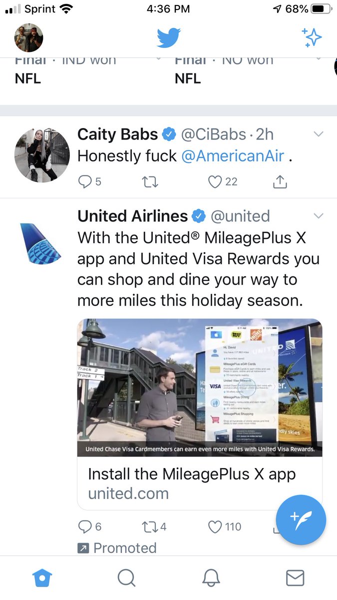 chuck_richey's tweet photo. @CiBabs @AmericanAir It’s funny how my feed worked out.  Should have flown @UnitedAirlines https://t.co/FLznLmEIF7