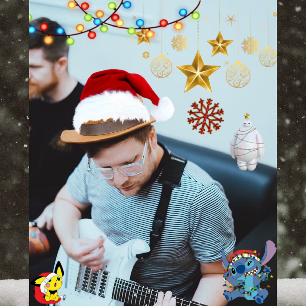 StayFrostyNina's tweet photo. I made @PatrickStump Christmas wallpapers.... ๏ฟฝ๏ฟฝ๐ with pichu stitch & baymax because why not #PicsArt #creatingisfun #music #falloutboy https://t.co/owG11Xpje0