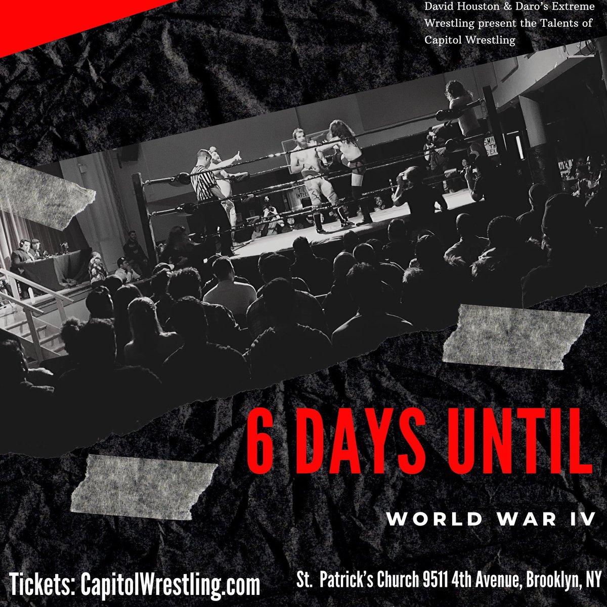 CatalystWrestle's tweet photo. In SIX DAYS we return to #Brooklyn to end 2019 with a bang! #ComeToTheCapitol on December 28th for the biggest #WW4 yet.
Tickets: https://t.co/mzZtoz0KH9 https://t.co/dzHwwkpaR7