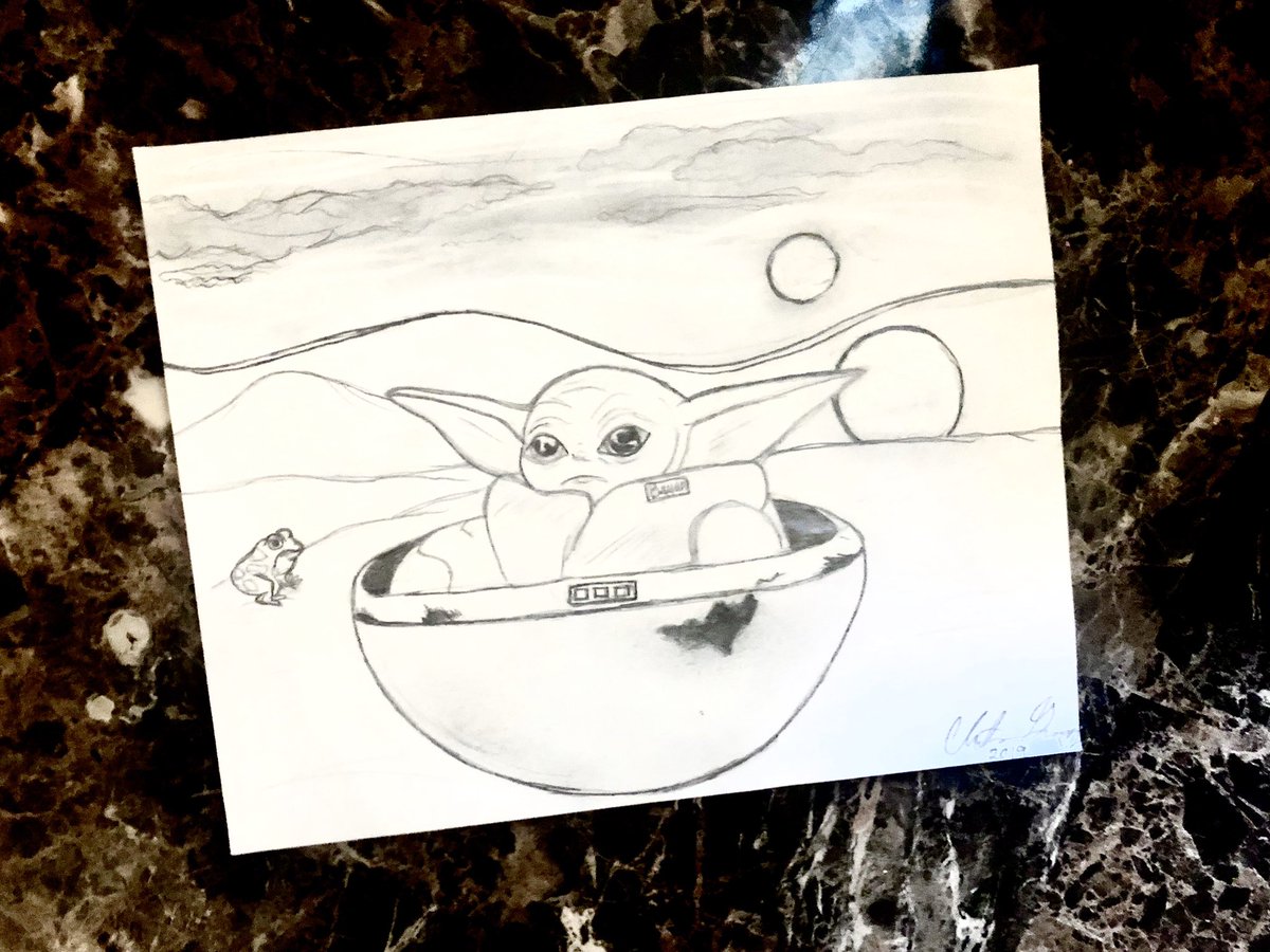Cgtv0's tweet photo. #BabyYoda #Art #TheMandolorian #Mandalorian #StarWars https://t.co/DlgQkWdN1G