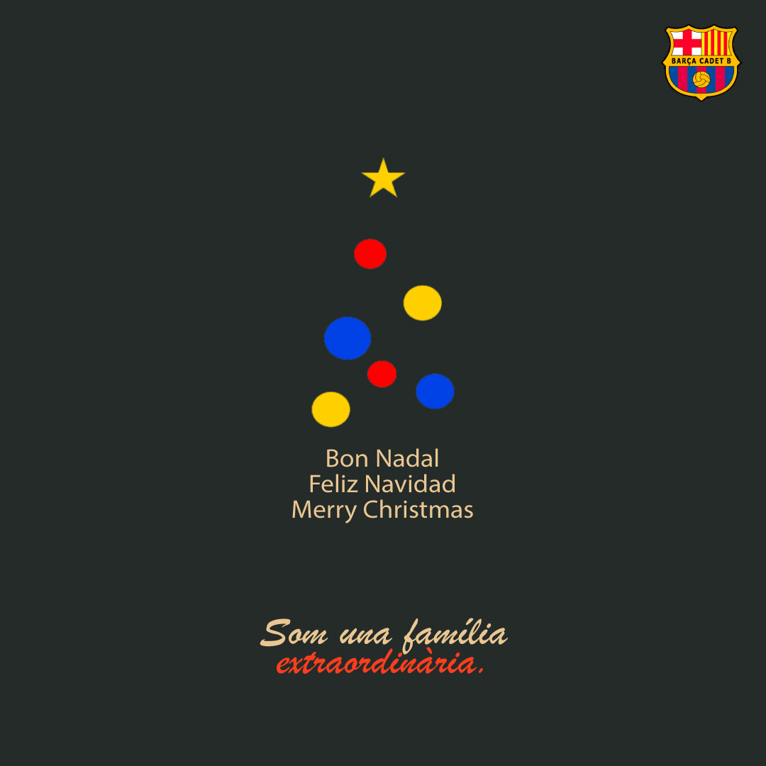 FCBbasquet's tweet photo. 🎄Bon Nadal i Bones Festes ❄🏀 us desitja el Barça Cadet B @FCBbasquet @FCBbasket #2005generation #NadalFCB https://t.co/rodhLQtqt6