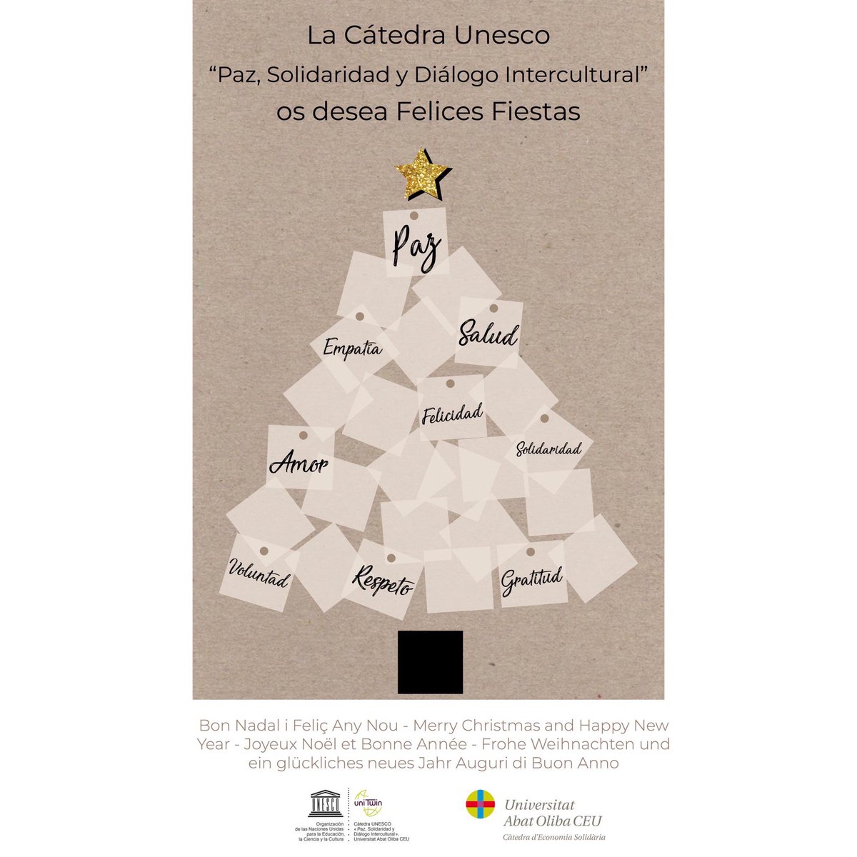 Estos son nuestros deseos desde la Cátedra <a href="/UNESCO_es/">UNESCO en español 🏛️#Educación #Ciencia #Cultura</a> para el próximo 2020. ¿Cuáles son los tuyos? 🕊♥️⭐️