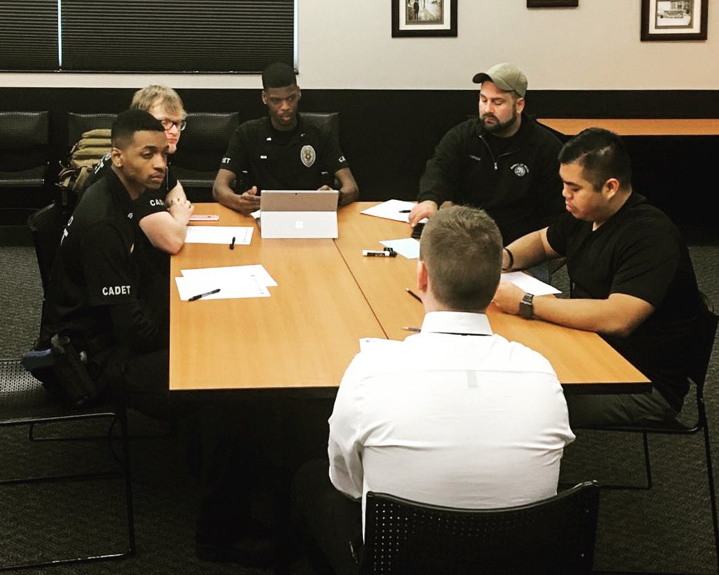 PPBCadets's tweet photo. Portland Police Cadet command staff and advisors interviewing 2020 PPB Cadet Academy applicants.  Good luck to all the applicants!  #ppbcadets

https://t.co/X9dmcLJDnp https://t.co/WOYJUkkdoV