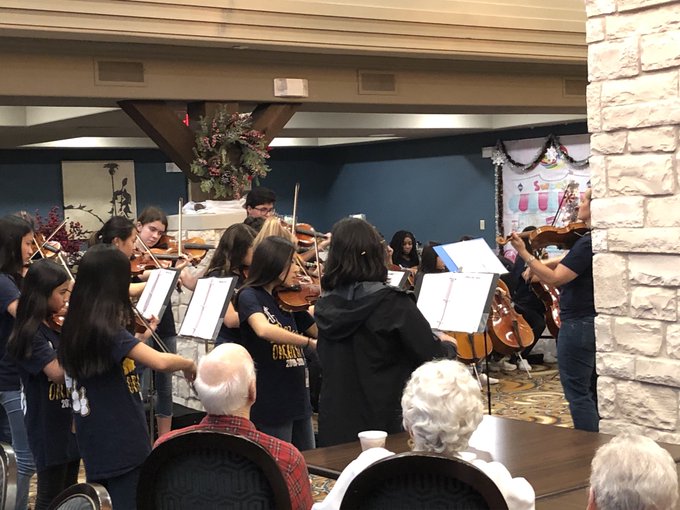 katyisd's tweet image. During the month of December, student choirs, bands, and orchestras from various campuses took trips around the #KatyCommunity bringing holiday cheer to nursing homes, local businesses, and District staff. Thank you making everyone&apos;s days a little brighter!