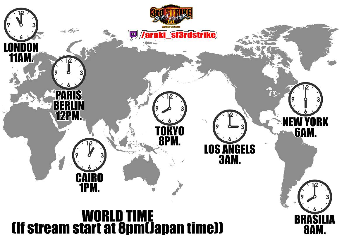 araki3rd's tweet image. Street Fighter III: 3rd STRIKE
We stream from Japanese arcade(GameStudioCubeKoenji, tokyo)
channel→twitch.tv/araki_sf3rdstr…
#3rdStrike #sf33rd #twitch 
World Time Chart for stream→